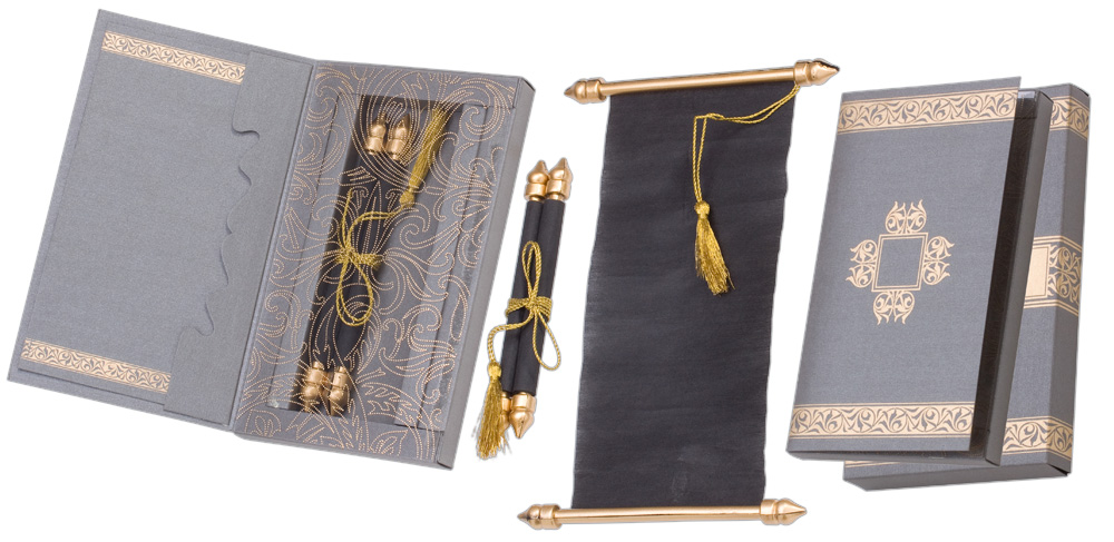scroll wedding invitations 